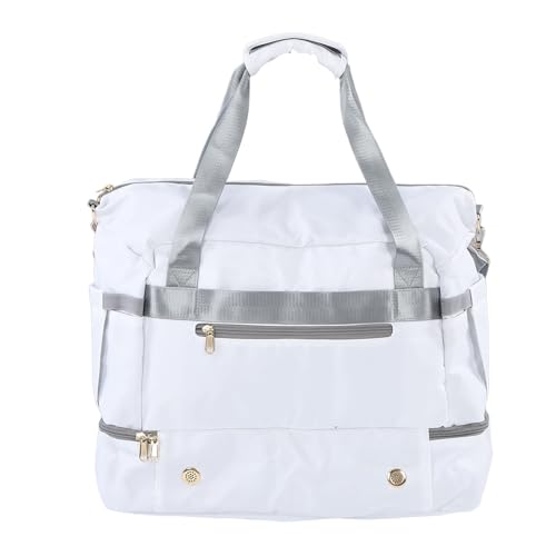 Damen-Sporttasche, wasserdichte Weekender-Tasche mit Untertasche für Yoga (White) von Huairdum