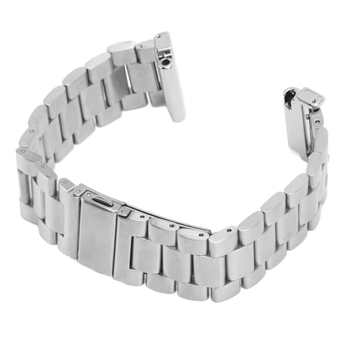 Huairdum Ersatz-Uhrenarmband, Verstellbares Doppelknopf-Uhrenarmband aus Poliertem Metall für Herren für Unternehmen (Silver) von Huairdum