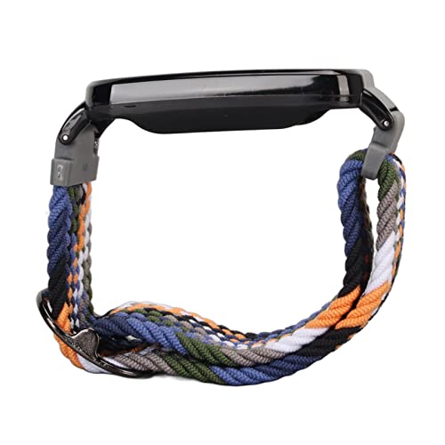 Huairdum Nylon-Uhrenarmband, Verstellbares Uhrenarmband, Stoßstangengehäuse, Dehnbar, Geflochten, Weich, Flexibel, Modisch, für Fitnessstudio, Fitness, Laufen (Denim und schwarzes Gehäuse) von Huairdum