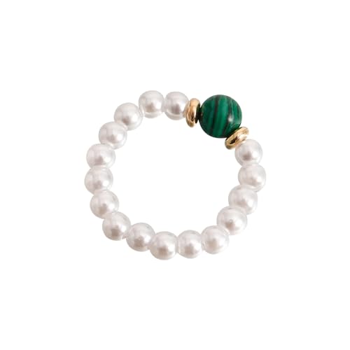 Huairdum Perlen-Perlenring, Perlen-Fingerring, Langlebig Als Weihnachtsgeschenk (Freie Größe) von Huairdum