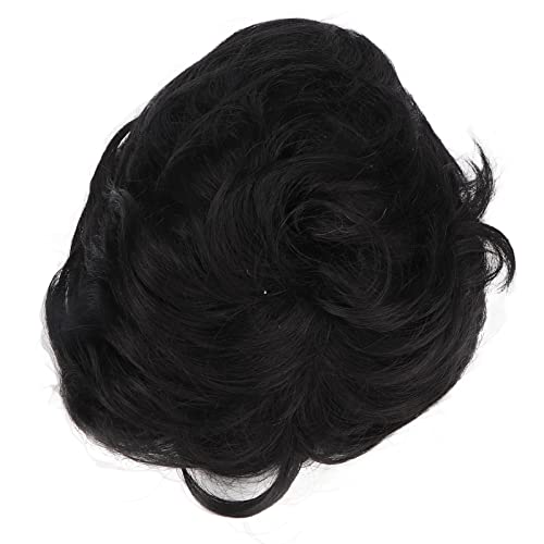Kurze Lockige Perücke für Frauen, Verhindert das Herunterfallen von Falschen Kurzen Lockigen Haaren, Modische Schwarze Farbe für Rollenspiele von Huairdum