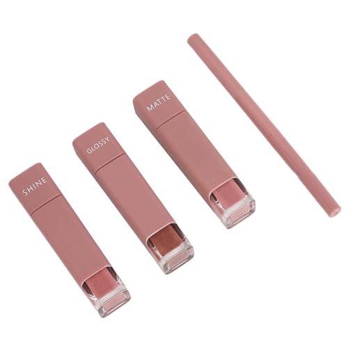 Lipgloss-Set, Antihaftbeschichtet, 4-in-1-Lippenglasur-Packung, Tragbar, für Frauen Zum Dating von Huairdum