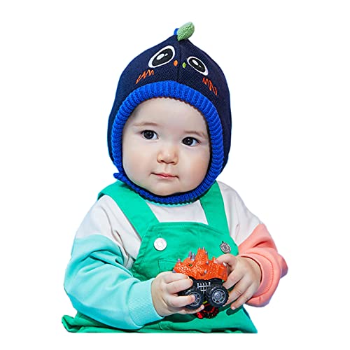 Huakunda Baby Wintermütze Beanie Kleinkind mit Ohrenklappen Kleine Baby Warme mütze Mädchen Jungen 0-2 Jahre schlupfmütze Kinder (Dinosaurier) von Huakunda