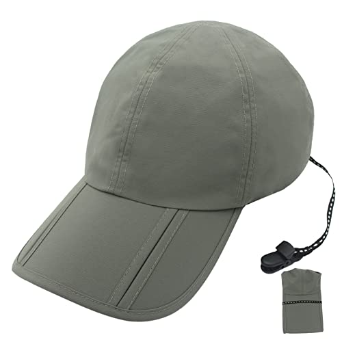 Huakunda Baseball Cap für Herren Outdoor Kappe Verstellbar Baseballkappe Mütze Faltbarer Wasserdichter Sonnenhut (Armeegrün) von Huakunda