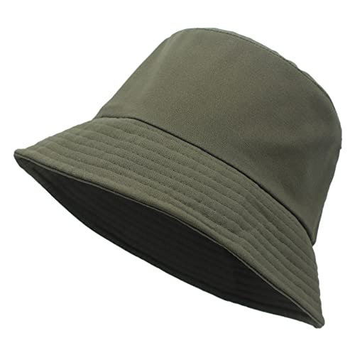 Huakunda Herren BucketHut Baumwolle UV-Schutz Sonnenhut Wide Brim Schlapphut Mütze Zum Wandern Camping Reisen (Armeegrün) von Huakunda