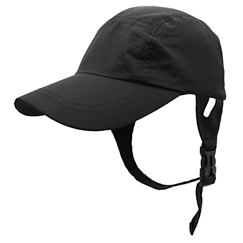 Huakunda Herren Surfmütze mit Kinnriemen Sonnenschutz Hut Outdoor UPF 50+ Trucker Hat Baseball Cap für Safari Garten Radfahren Kanufahren von Huakunda