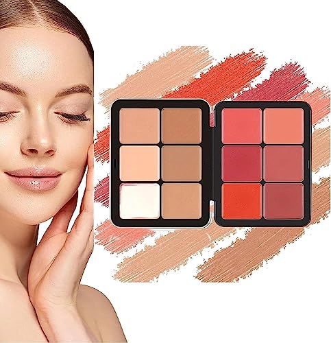 Concealer Palette, 12 Colors Makeup Cream Blush Palette, Concealer Foundation Palette, Long-Wearing Full Coverage Makeup for All Skin Types. (3#, 12cm) von Hualabo