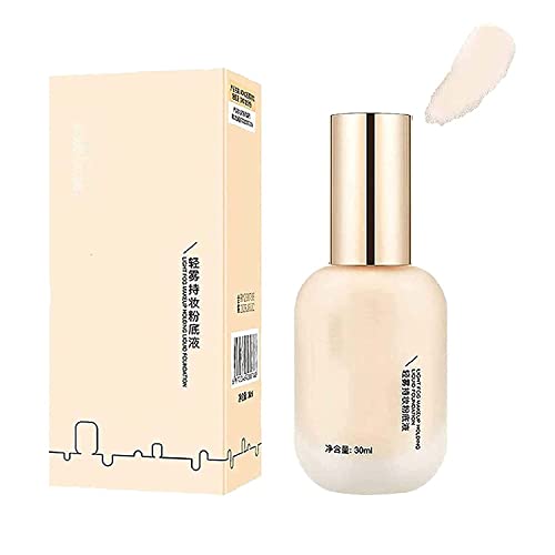 Hydrating Waterproof And Light Long Lasting Foundation, Light Fog Makeup Holding Liquid Foundation, Full Coverage Foundation for All Skin Types, 30ml (White, 10cm) von Hualabo