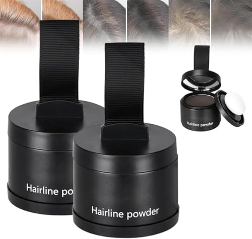 Instant Hair Powder, Hairline Powder for Women, Hairline Concealer Powders, Hairs Shading Powders, Gray Hairs Coverage Touch up for Women & Men. (Black-2pcs) von Hualabo