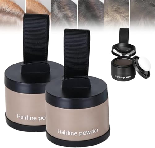 Instant Hair Powder, Hairline Powder for Women, Hairline Concealer Powders, Hairs Shading Powders, Gray Hairs Coverage Touch up for Women & Men. (Dark brown-2pcs) von Hualabo