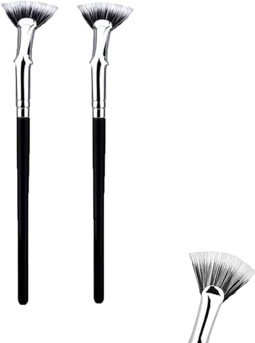 Mascara Fan Brush, Mascara Fan Brush for Lashes, Angled Fan Shaped Eyelash Brush, Folding Eyelash Eyebrow Brush for Natural Lifted Effects, Enhance Lower Lashes. (2pcs) von Hualabo