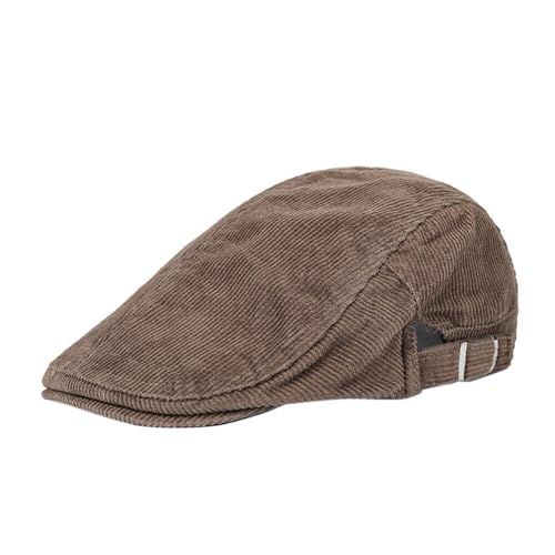 Huamengyuan Corduroy Schirmmütze Mode Männer Frauen Schirmmütze Herren Cord Flatcap Corduroy Schiebermütze Herbst Barett Cap Retro Cord Flatcap Verstellbarer Cord Schiebermütze von Huamengyuan