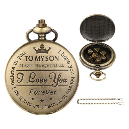 Huamengyuan Feine Schnitzereien Taschenuhrgehäuse Klappdeckel Würfelaufbewahrung Taschenuhrgehäuse Lange Kette Einfaches Tragen Graviert Dekorativ von Huamengyuan