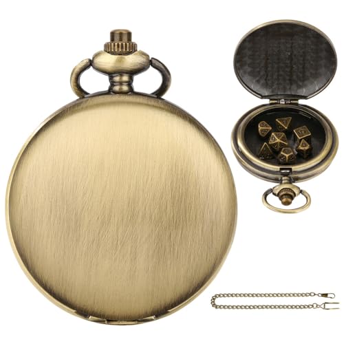 Huamengyuan Glattes Taschenuhrgehäuse, doppelseitig, polierte Bronze, Taschenuhrgehäuse, Kettenbox, Uhrenetui, Schmuckwürfelaufbewahrung von Huamengyuan