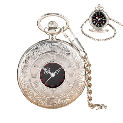 Huamengyuan Große Klassische Taschenuhr, Retro-Taschenuhr, Halskette, Dicke Kette, Herren- und Damen-Taschenuhr, Geschenkanhänger, dekorativ, Typ 3 von Huamengyuan