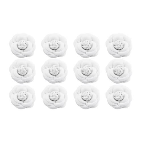 Huamengyuan Kamelie, Blume Stoff Korsagen Stoffdekorationen Kragennadeln klassisch für Hochzeit Party Tanz Bankett für Damen elegante Anstecknadeln Kleid Anzug Zeremonie Kleidung Zubehör von Huamengyuan