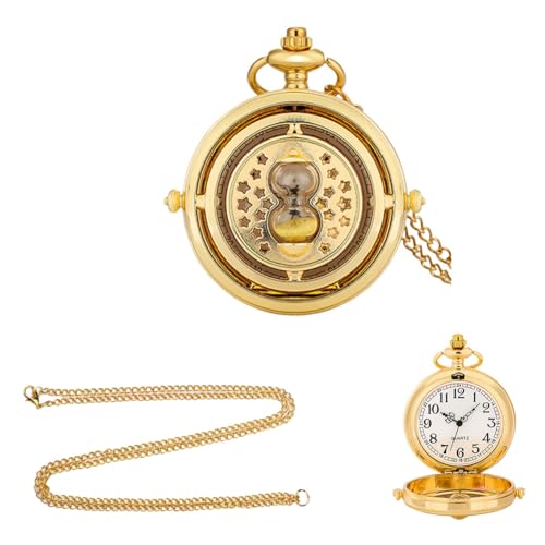 Huamengyuan Taschenuhr mit feiner Kette, hohler Trichter, Chronograph, Musterdekoration, Quarz-Taschenuhr, Jubiläumsgeschenk, Typ 1 von Huamengyuan