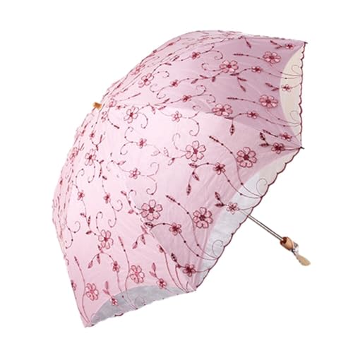 Huamengyuan Vintage Blumen Schirm Damen Blumen Regenschirm Tragbarer Faltbarer Spitzenschirm UV-Schutz Regenschirm Blumen Parasol Braut Sonnenschirm Faltbarer Spitzenschirm von Huamengyuan