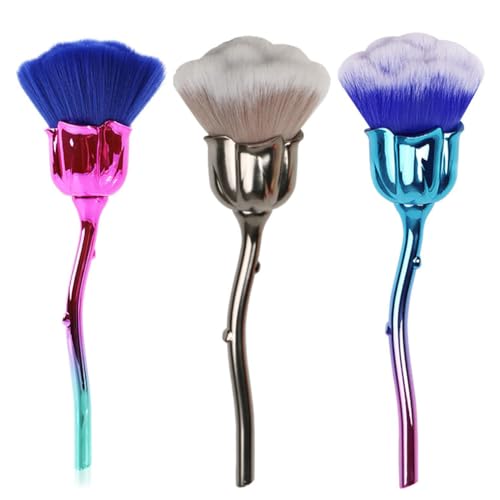 Makeup Brush Multi-Purpose Makeup Brush Nail Art Brush Skin-Friendly Soft Brush for Nail Dust Removal Make Up Brush for Blush and Powder Application 3pcs Make-up Pinsel von Huamengyuan