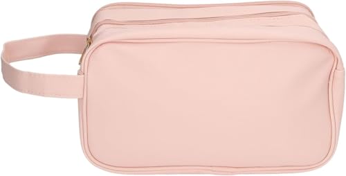 Kosmetiktasche mit großem Fassungsvermögen, stilvoller Kunstleder-Kosmetik-Organizer für Damen, tragbarer Kulturbeutel, wasserdichte Organizer-Tasche, rose, Nein von HuangguiyuanV