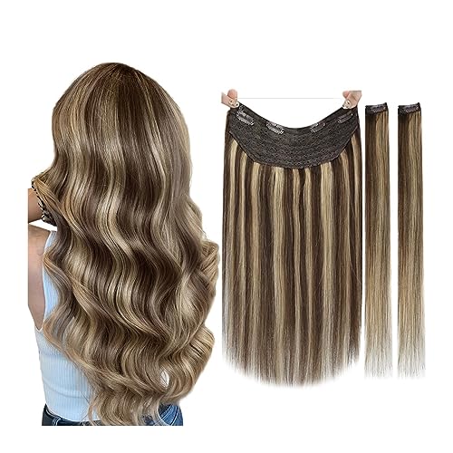 Haarverlängerung Clip Clip-in-Haarverlängerungen aus echtem Echthaar, weiche, natürliche, handgefertigte Echthaarverlängerungen for Frauen, lange, glatte Echthaar-Clip-in-Haarverlängerung Haarverlänge von Huangj-0527