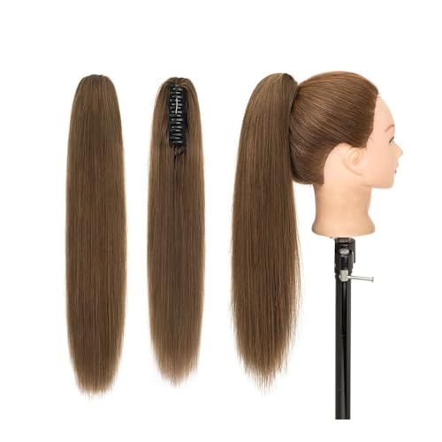 Ponytail Extension Klauenclip-Pferdeschwanzverlängerung, indisches Remy-Echthaar, Pferdeschwanz-Haarteil, 35,6–55,9 cm lange, seidige, gerade Pferdeschwanz-Haarverlängerungen for Frauen Pferdeschwanz von Huangj-0527