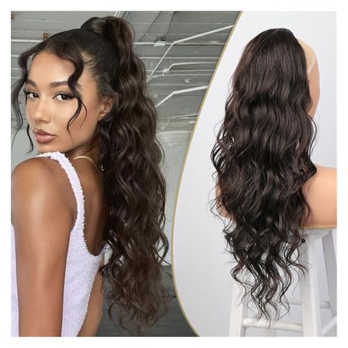 Ponytail Extension Synthetische Pferdeschwanz-Extensions for Frauen, lang, gewellt, flauschig, synthetischer Pferdeschwanz, Haarteil, natürlich, weich Pferdeschwanz Extensions(4) von Huangj-0527