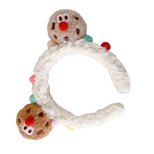 3D Plüsch Cartoon Cookie Stirnband Für Frauen Mädchen Fuzzy Haar Zubehör Cartoon Pelzigen Haar Hoop Make Up Kopfschmuck Reise Stirnband von Huaqgu