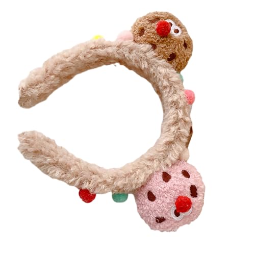 3D Plüsch Cartoon Cookie Stirnband Für Frauen Mädchen Fuzzy Haar Zubehör Cartoon Pelzigen Haar Hoop Make Up Kopfschmuck Reise Stirnband von Huaqgu