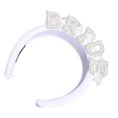 Bachelorettes Party Braut Stirnband Hochzeitskleid Kopfschmuck Künstlicher Buchstabe Braut Haarband Brautjungfern HairDecors Hochzeit Haarband von Huaqgu