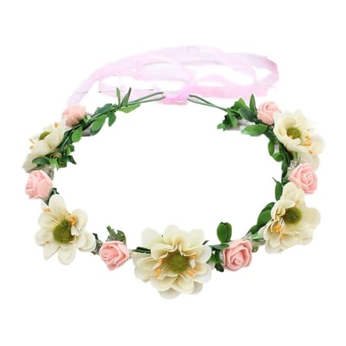 Braut Für Hochzeit Blumen Haarband Braut Blumen Stirnbänder Frauen Blumengirlanden Für Besondere Feiern Niedlicher Blumenkranz von Huaqgu