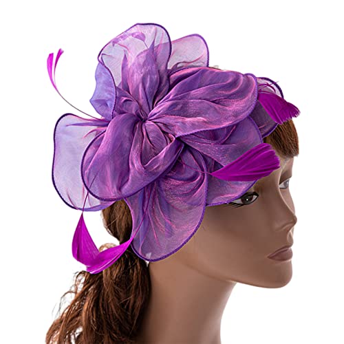 Damen Fascinator Stirnband Pillbox Cocktail Tea Party Stirnband Feder Fascinator Stirnband Blumen Fascinator Damen Fascinator Stirnband von Huaqgu