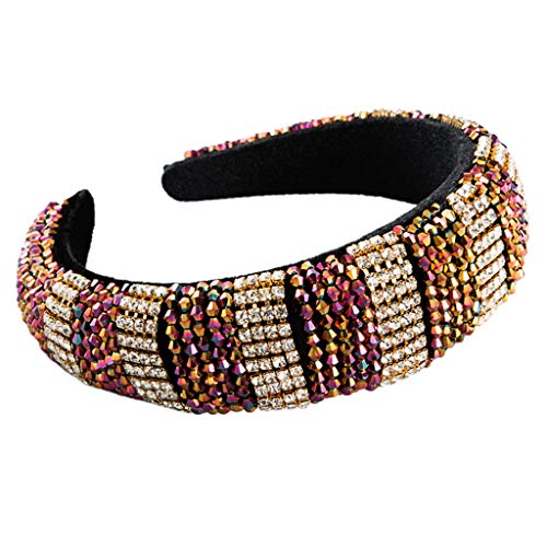 Frauen Glitter Für Goldene Samt Tuch Breites Stirnband Luxuriöse Farbe Kristall Haar Hoop Prom Kopfbedeckung Accessori Stirnbänder Für Mädchen 8-12 von Huaqgu