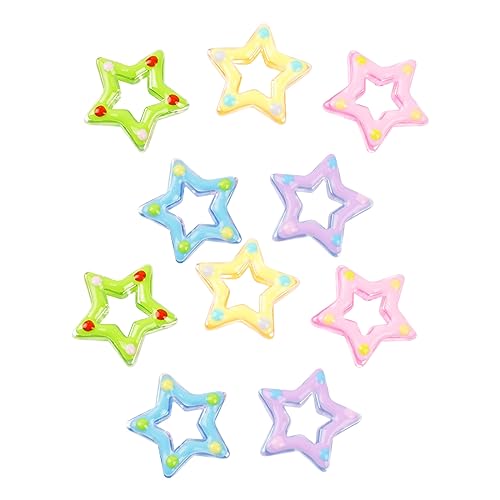 Huaqgu 10 Stück Fünfzackige Stern Armbänder Zur Herstellung Von Perlen Halloween Leuchtender Handbemalter Stern Acryl Telefonperlen Material Acrylperlen von Huaqgu