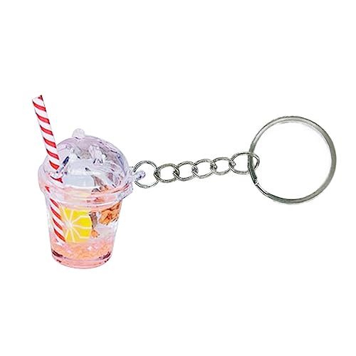 Huaqgu Bubble Tea Schlüsselanhänger, süßer Bubble Tea Schlüsselanhänger Charms KawaiiCar Rucksack Schlüsselanhänger Taschenanhänger Paar Geschenk Mini Cup Anhänger mit Schlüsselanhängerringen von Huaqgu