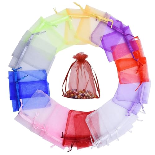 Huaqgu Packung Mit 50 Verschiedenen Geschenktüten Kordelzug Organza Schmuckbeutel Hochzeit Party Festival Geschenktüten Süßigkeitentüten Dekoration Dekorative Tüten von Huaqgu