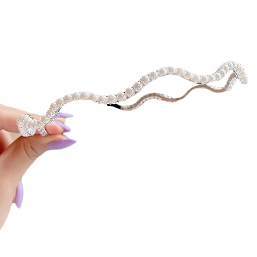 Perlen Stirnbänder Weiß Faux Braut Kopfschmuck Mode Haarschmuck Elegante Foto Requisiten Kopfbedeckung Für Frauen Weißes Haarband von Huaqgu