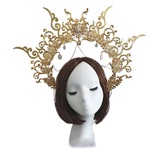 Perlenkette Gothic Stirnband Luxus Accessoires Geprägte Hohle Kopfbedeckungsmaterialien Stirnband von Huaqgu