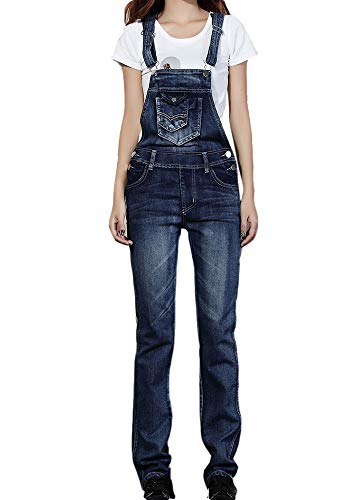 Frauen Hip Hop Jeans Latzhose Latzhose Jeans Overalls von Huateng