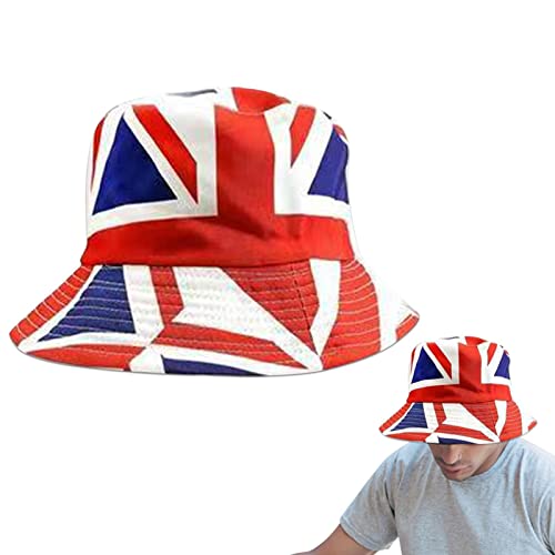 Huaxingda Union Jack Hüte – Unisex Britain Fußball Bucket Hat Reversible Hats | Fußball England Fans Kopfbedeckung von Huaxingda