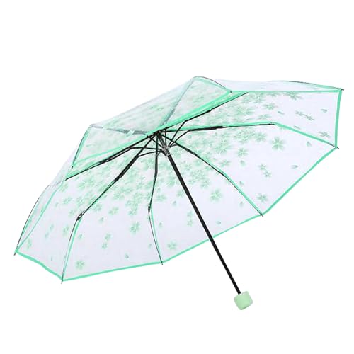 Klarer Regenschirm für Hochzeiten, transparente Schirmkuppel - Hochzeitsschirm mit Blumenmuster und Kuppelabdeckung - Faltbare Blumen-Regen-Kuppelschirme für Mädchen für Hochzeiten, von Huaxingda
