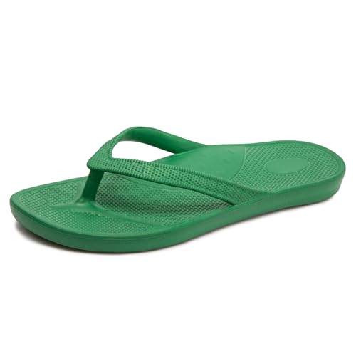 Huayuanwell Damen Flip Flops Thong Sandalen Dusche Hausschuhe Strand Pool Badezimmer Slides Sandalen, Grün , 37.5 EU von Huayuanwell