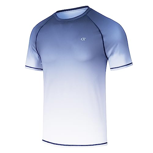 Huayuzh Herren UV Shirt Rashguard T-Shirt Schwimm Shirt Schnelltrocknend Leicht Atmungsaktiv Surfen Angeln Wandern Top Verlaufsfarbe Marineblau S Huayuzh Herren UV Shirt Rashguard T-Shirt Schwimm Shirt Schnelltrocknend Leicht Atmungsaktiv Surfen Angeln Wandern Top Verlaufsfarbe Marineblau S von Huayuzh