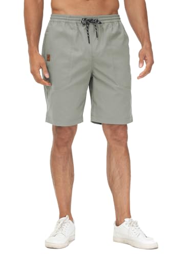 Huayuzh Kurze Hosen Herren Shorts Herren Sommer Cargo Chino Baumwolle Stretch Freizeithose Elastische Taille mit Taschen Fruchtgrün 2XL von Huayuzh