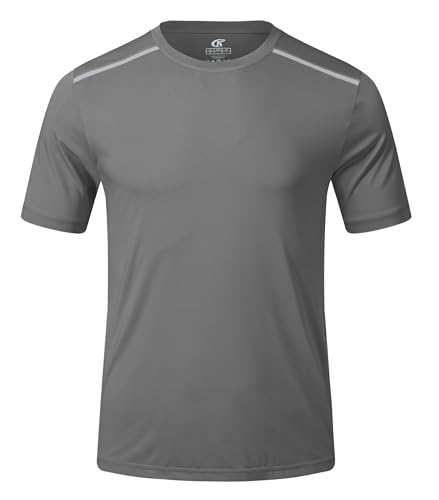 Huayuzh UV Shirt Herren Rashguard T-Shirt Schwimm Shirt UPF 50+ Schnelltrocknend Leicht Atmungsaktiv Surfen Wandern Top Dunkelgrau M von Huayuzh