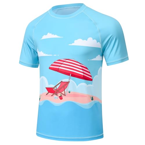 Huayuzh Uv Shirt Herren Rashguard Badeshirts UPF 50+ Schnelltrocknend Leicht Atmungsaktiv Surfen Wandern Schwimm Tshirt Leisure Beach XL von Huayuzh