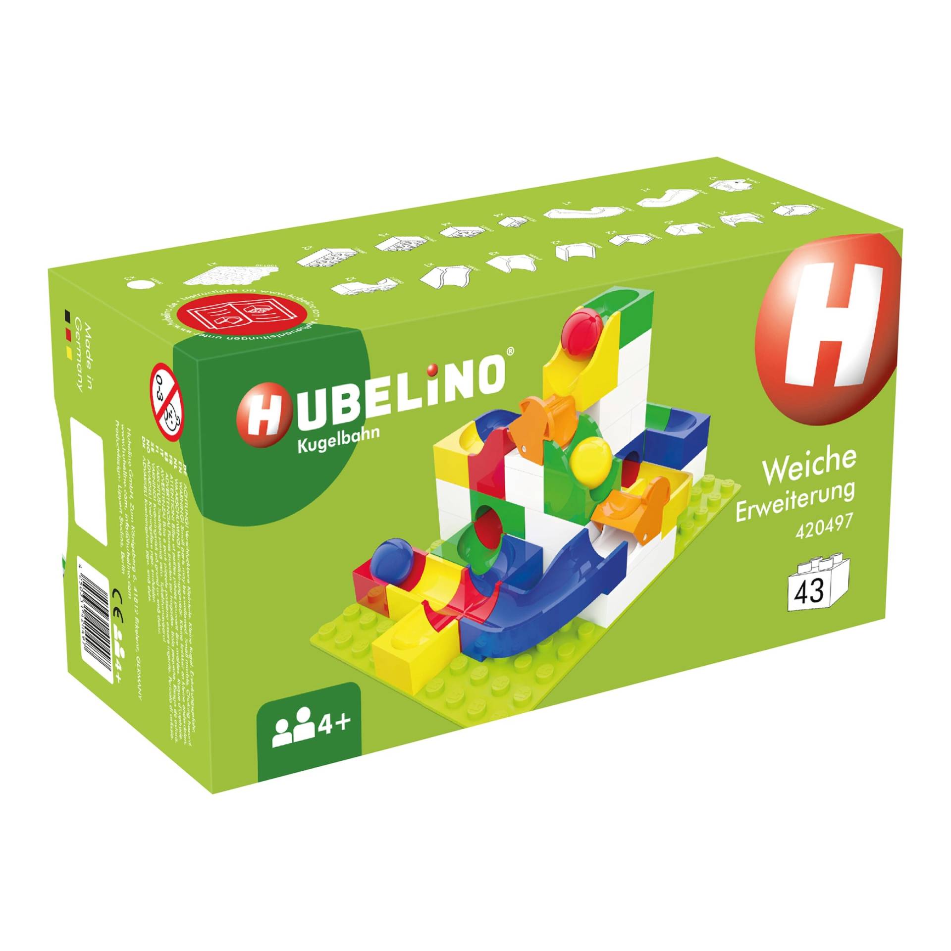 Hubelino Kugelbahn Erweiterung Weiche 43-tlg. Hubelino Kugelbahn Erweiterung Weiche 43-tlg. von Hubelino