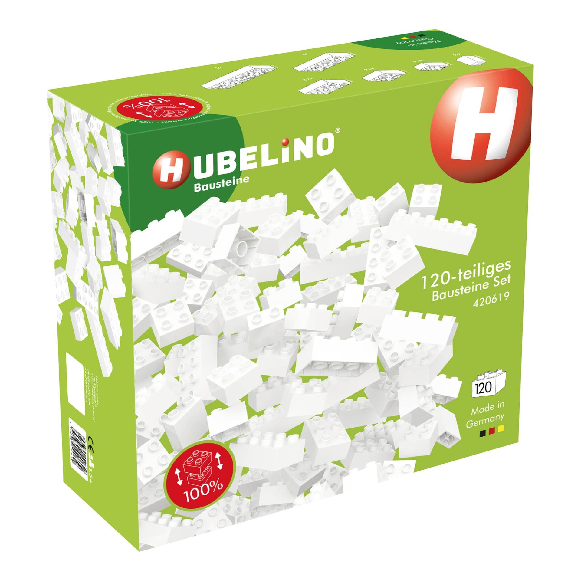 Hubelino Kugelbahn Zubehör Weiße Bausteine Set 120-tlg. Hubelino Kugelbahn Zubehör Weiße Bausteine Set 120-tlg. von Hubelino