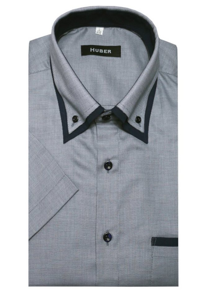 Huber Hemden Kurzarmhemd HU-0196 Button-down-Kragen, Kurzarm, Regular Fit-gerader Schnitt, Made in EU von Huber Hemden