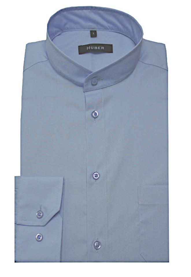 Huber Hemden Langarmhemd HU-0650 Stehkragen, Knopfleiste, RegularFit - gerader Schnitt, Made in EU von Huber Hemden